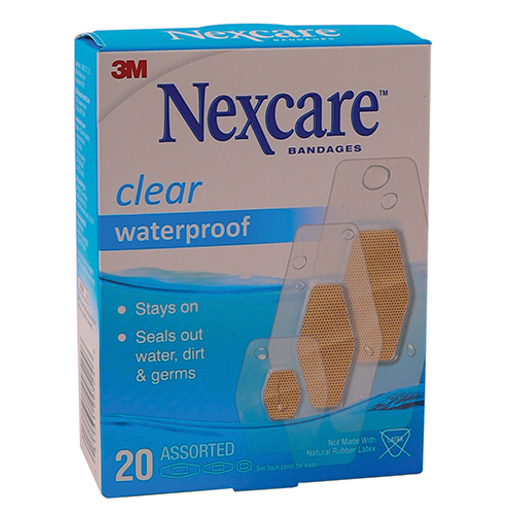 NEXCARE CLEAR WATERPROOF ASSORTED 20's NEXCARE CLEAR WATERPROOF ASSORTED 20's